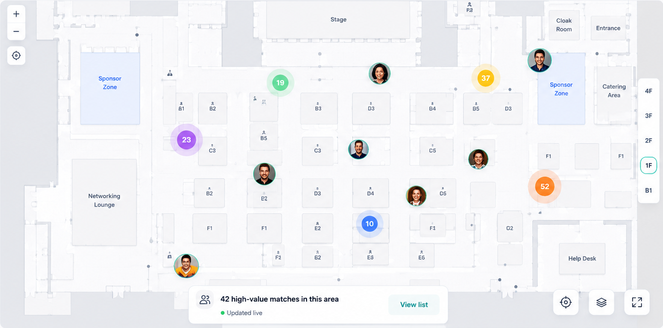 Live Identyca event floor map